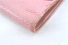 Authentic CHANEL Caviar Skin CC Logo Bifold Wallet Purse Light Pink J5893