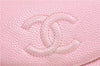 Authentic CHANEL Caviar Skin CC Logo Bifold Wallet Purse Light Pink J5893