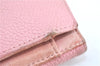 Authentic CHANEL Caviar Skin CC Logo Bifold Wallet Purse Light Pink J5893