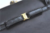 Authentic Salvatore Ferragamo Vara Leather Hand Bag Purse Black SF J5918