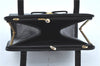 Authentic Salvatore Ferragamo Vara Leather Hand Bag Purse Black SF J5918