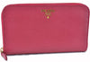 Authentic PRADA Leather Long Wallet Purse Pink J5927