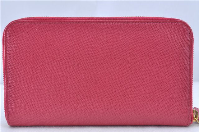 Authentic PRADA Leather Long Wallet Purse Pink J5927