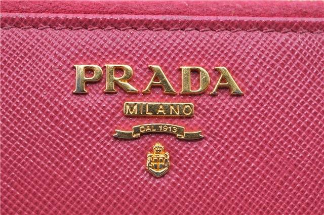 Authentic PRADA Leather Long Wallet Purse Pink J5927