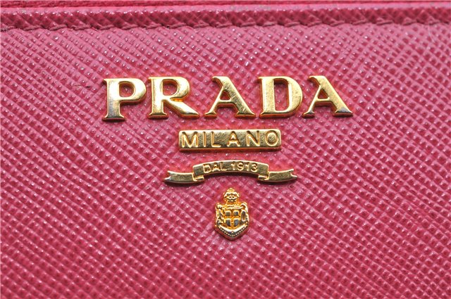 Authentic PRADA Leather Long Wallet Purse Pink J5927