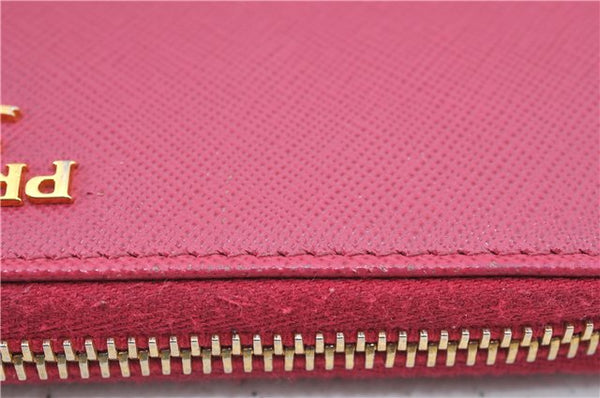 Authentic PRADA Leather Long Wallet Purse Pink J5927