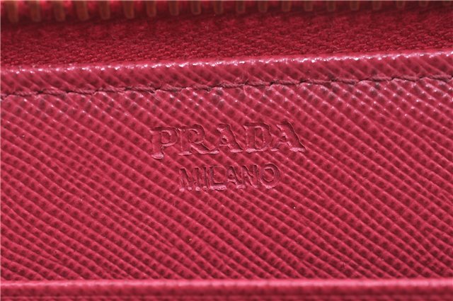 Authentic PRADA Leather Long Wallet Purse Pink J5927