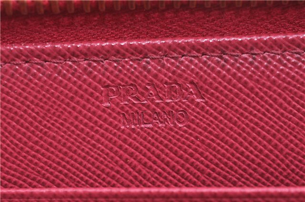 Authentic PRADA Leather Long Wallet Purse Pink J5927