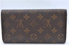 Authentic Louis Vuitton Monogram Portefeuille International M61217 Wallet J5939