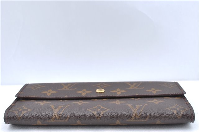 Authentic Louis Vuitton Monogram Portefeuille International M61217 Wallet J5939