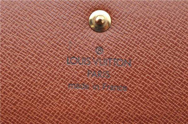 Authentic Louis Vuitton Monogram Portefeuille International M61217 Wallet J5939