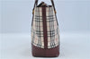 Authentic BURBERRY Vintage Nova Check Hand Bag Purse Canvas Leather Beige J5940
