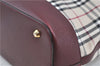 Authentic BURBERRY Vintage Nova Check Hand Bag Purse Canvas Leather Beige J5940