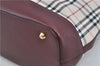 Authentic BURBERRY Vintage Nova Check Hand Bag Purse Canvas Leather Beige J5940
