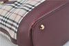 Authentic BURBERRY Vintage Nova Check Hand Bag Purse Canvas Leather Beige J5940