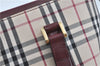 Authentic BURBERRY Vintage Nova Check Hand Bag Purse Canvas Leather Beige J5940