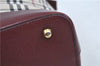 Authentic BURBERRY Vintage Nova Check Hand Bag Purse Canvas Leather Beige J5940