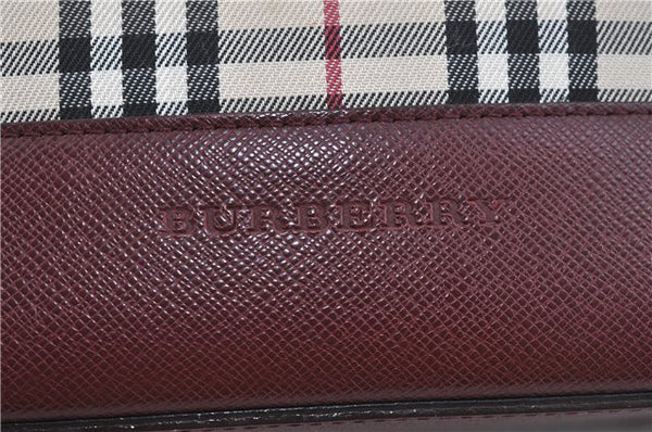 Authentic BURBERRY Vintage Nova Check Hand Bag Purse Canvas Leather Beige J5940