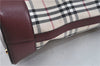 Authentic BURBERRY Vintage Nova Check Hand Bag Purse Canvas Leather Beige J5940