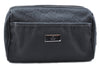 Authentic GUCCI Guccissima Nylon Leather Pouch Purse 162805 Black J5943