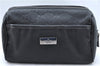 Authentic GUCCI Guccissima Nylon Leather Pouch Purse 162805 Black J5943