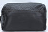 Authentic GUCCI Guccissima Nylon Leather Pouch Purse 162805 Black J5943