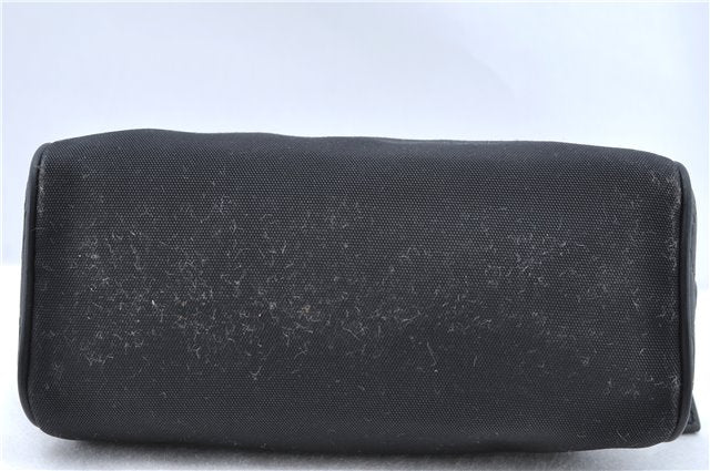 Authentic GUCCI Guccissima Nylon Leather Pouch Purse 162805 Black J5943