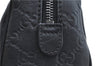 Authentic GUCCI Guccissima Nylon Leather Pouch Purse 162805 Black J5943