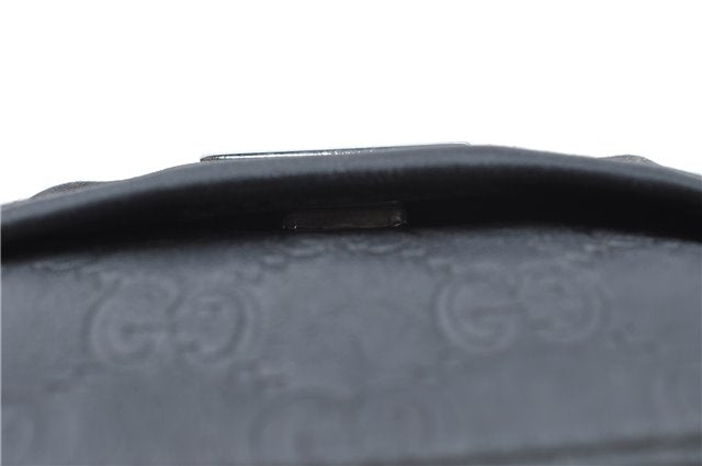 Authentic GUCCI Guccissima Nylon Leather Pouch Purse 162805 Black J5943