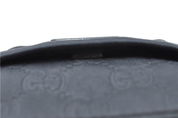 Authentic GUCCI Guccissima Nylon Leather Pouch Purse 162805 Black J5943