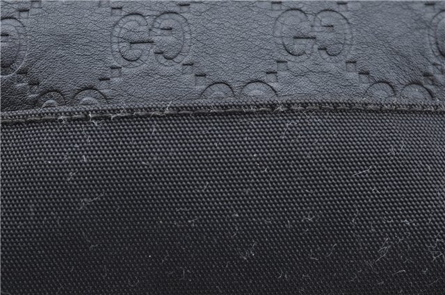 Authentic GUCCI Guccissima Nylon Leather Pouch Purse 162805 Black J5943