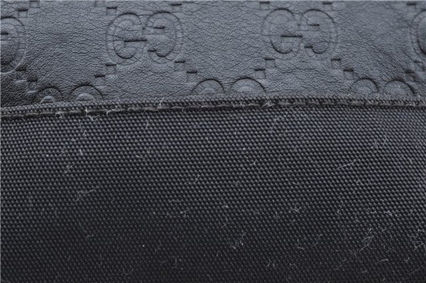 Authentic GUCCI Guccissima Nylon Leather Pouch Purse 162805 Black J5943