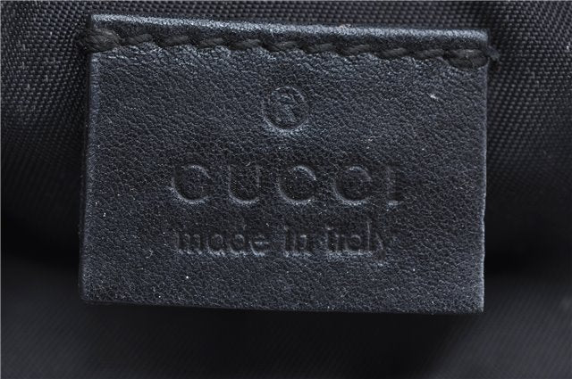 Authentic GUCCI Guccissima Nylon Leather Pouch Purse 162805 Black J5943
