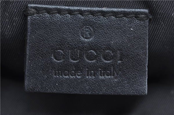 Authentic GUCCI Guccissima Nylon Leather Pouch Purse 162805 Black J5943