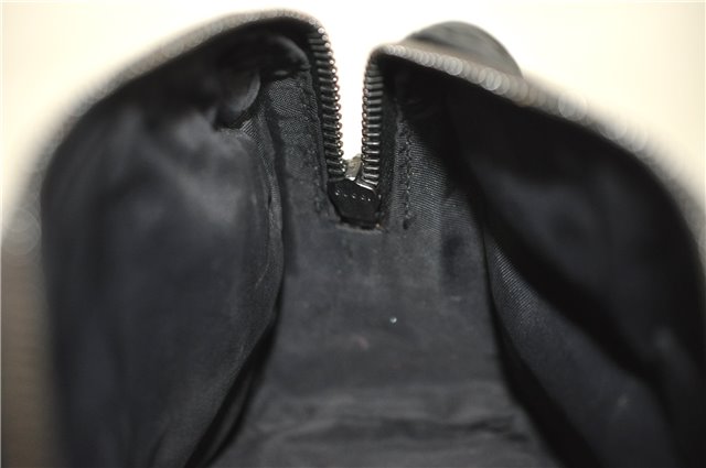 Authentic GUCCI Guccissima Nylon Leather Pouch Purse 162805 Black J5943