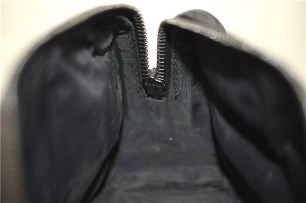 Authentic GUCCI Guccissima Nylon Leather Pouch Purse 162805 Black J5943