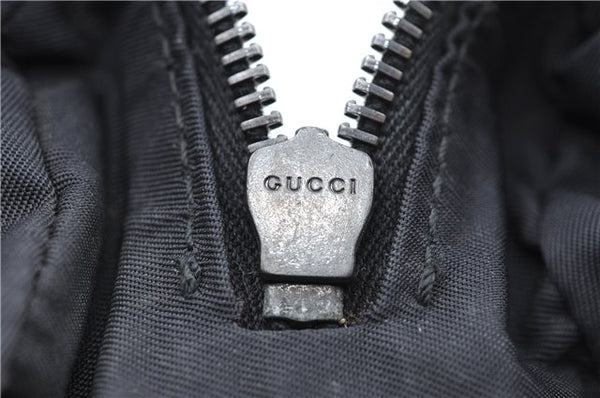 Authentic GUCCI Guccissima Nylon Leather Pouch Purse 162805 Black J5943