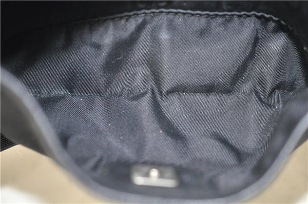 Authentic GUCCI Guccissima Nylon Leather Pouch Purse 162805 Black J5943