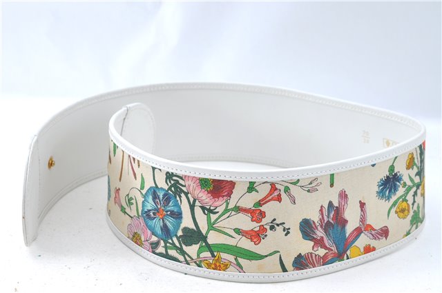 Authentic GUCCI Flora Belt Canvas Lether 70cm 28