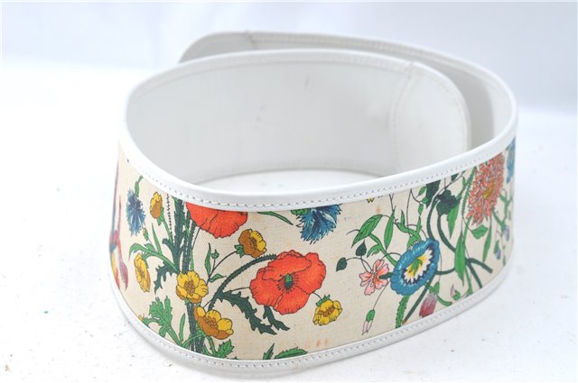 Authentic GUCCI Flora Belt Canvas Lether 70cm 28