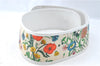 Authentic GUCCI Flora Belt Canvas Lether 70cm 28" Ivory White J5944