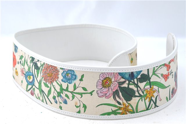 Authentic GUCCI Flora Belt Canvas Lether 70cm 28