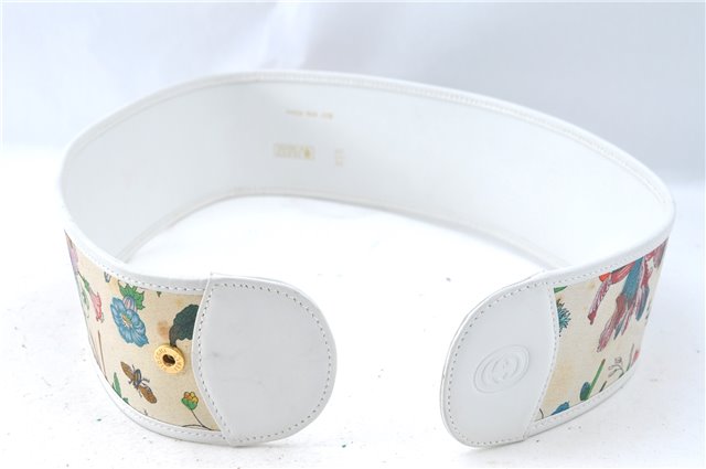 Authentic GUCCI Flora Belt Canvas Lether 70cm 28