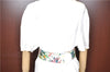 Authentic GUCCI Flora Belt Canvas Lether 70cm 28" Ivory White J5944