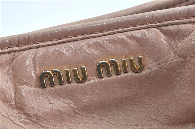 Authentic MIU MIU Leather 2Way Shoulder Cross Body Hand Bag Purse Pink J5946