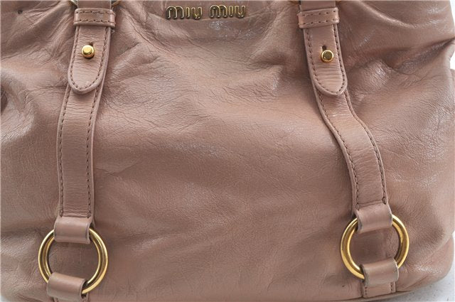 Authentic MIU MIU Leather 2Way Shoulder Cross Body Hand Bag Purse Pink J5946