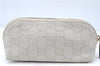 Authentic GUCCI Guccissima GG Leather Pouch Purse Pen Case 141811 Ivory J5955