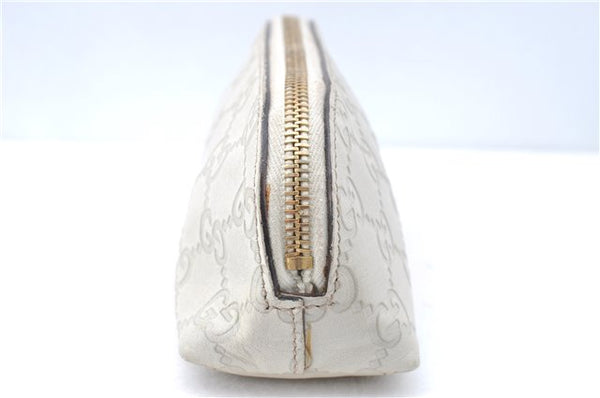 Authentic GUCCI Guccissima GG Leather Pouch Purse Pen Case 141811 Ivory J5955