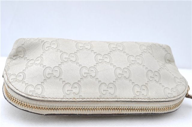 Authentic GUCCI Guccissima GG Leather Pouch Purse Pen Case 141811 Ivory J5955