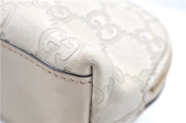 Authentic GUCCI Guccissima GG Leather Pouch Purse Pen Case 141811 Ivory J5955